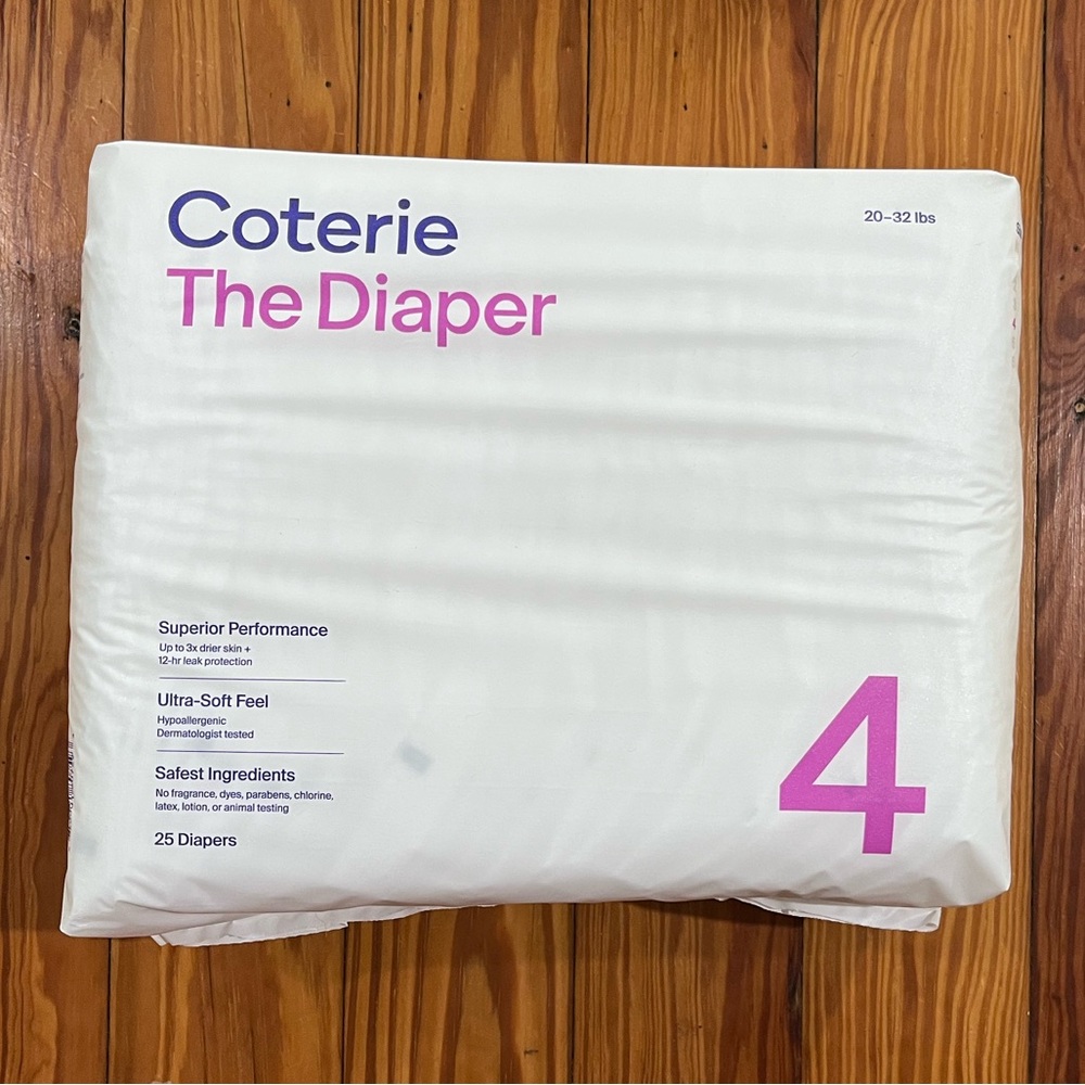 Coterie size 4 diapers - 4 packs for sarav